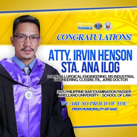 Pagbati: Atty. Irvin Henson Sta. Ana Ilog, pasado sa 2025 Philippine Bar Examination, Arellano University School of Law